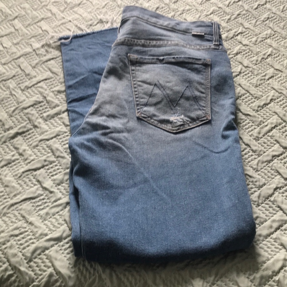 Mother high waisted looker ankle fray